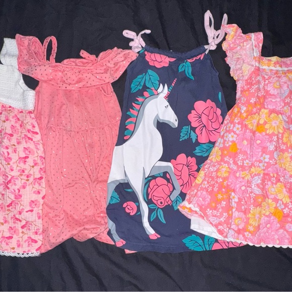 Floral and Unicorn Kids Casual Dress Set - Picture 11 of 11